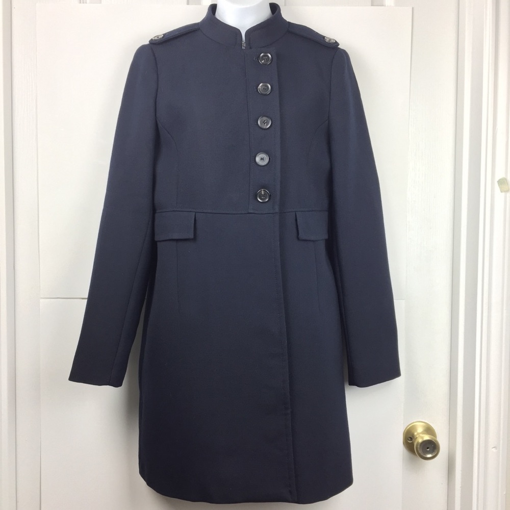Zara Military Coat Navy Blue Size Small